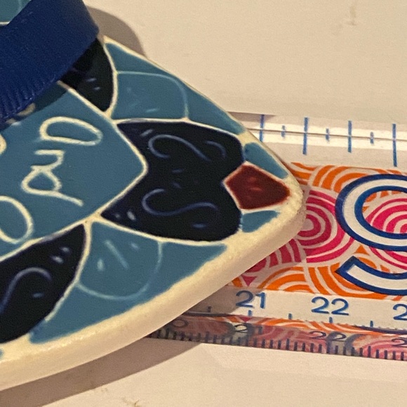 Vtg J Duban Designs Hanging Ceramic Tile Handcrafted Cross Lord Bless This Home - Picture 6 of 6